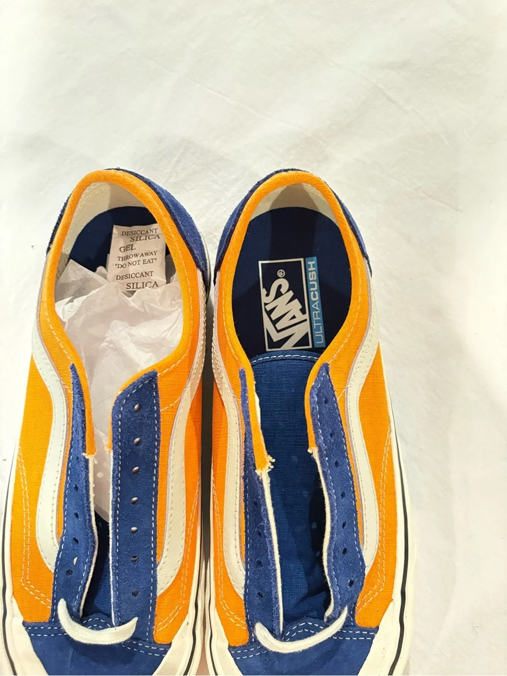 Vans Classic Low-Top Sneakers in Blue and Orange